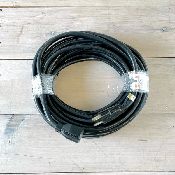 50' 12/3 SJTW Black Extension Cord with Single Outlet
