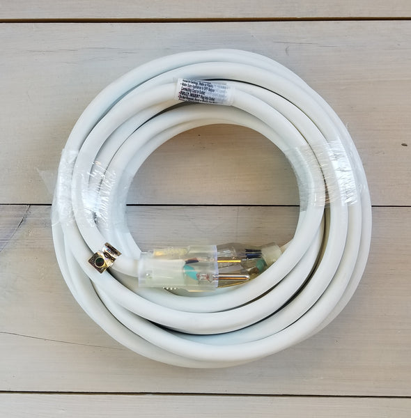 25' 12/3 White Extension Cord with Lighted End