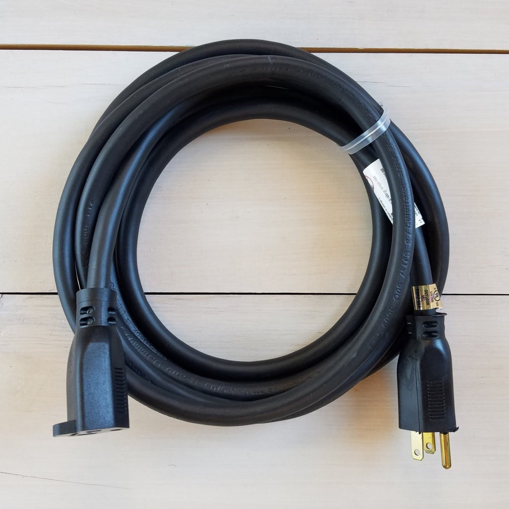 25' 12/3 SJTW Black Extension Cord with Single Outlet