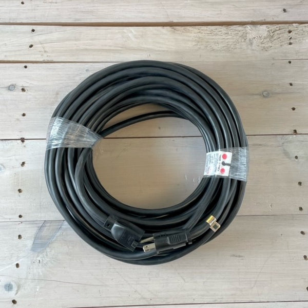 100' 12/3 SJTW Black Extension Cord with Single Outlet