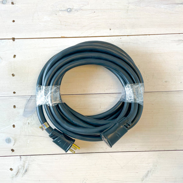 15' 10/3 Black SJTW Extension Cord With Black Ends
