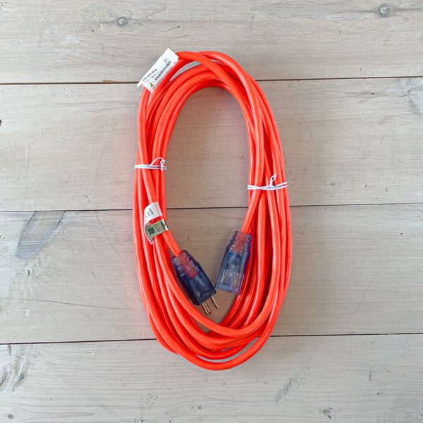 25' 16/3 Orange Extension Cord with Lighted Ends
