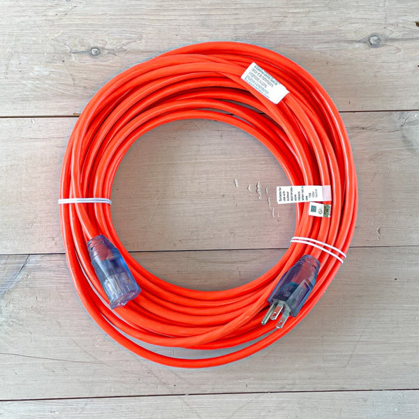 50' 16/3 Orange Extension Cord with Lighted Ends