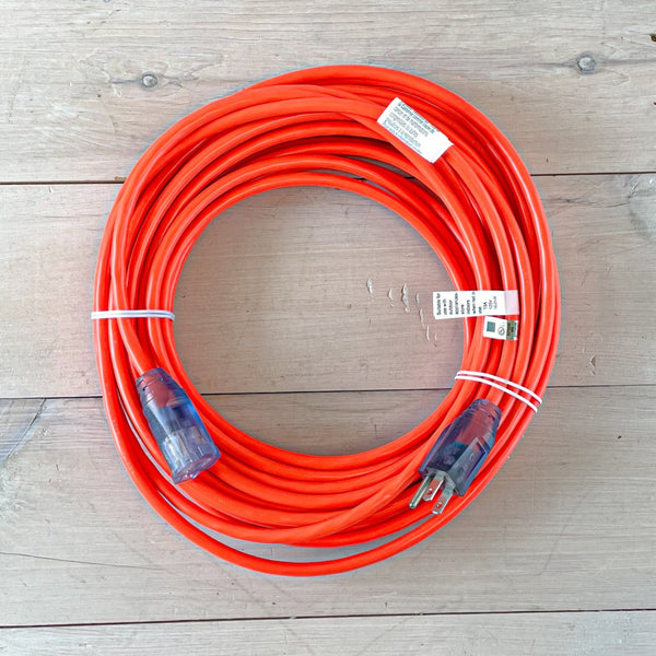50' 16/3 Orange Extension Cord with Lighted Ends