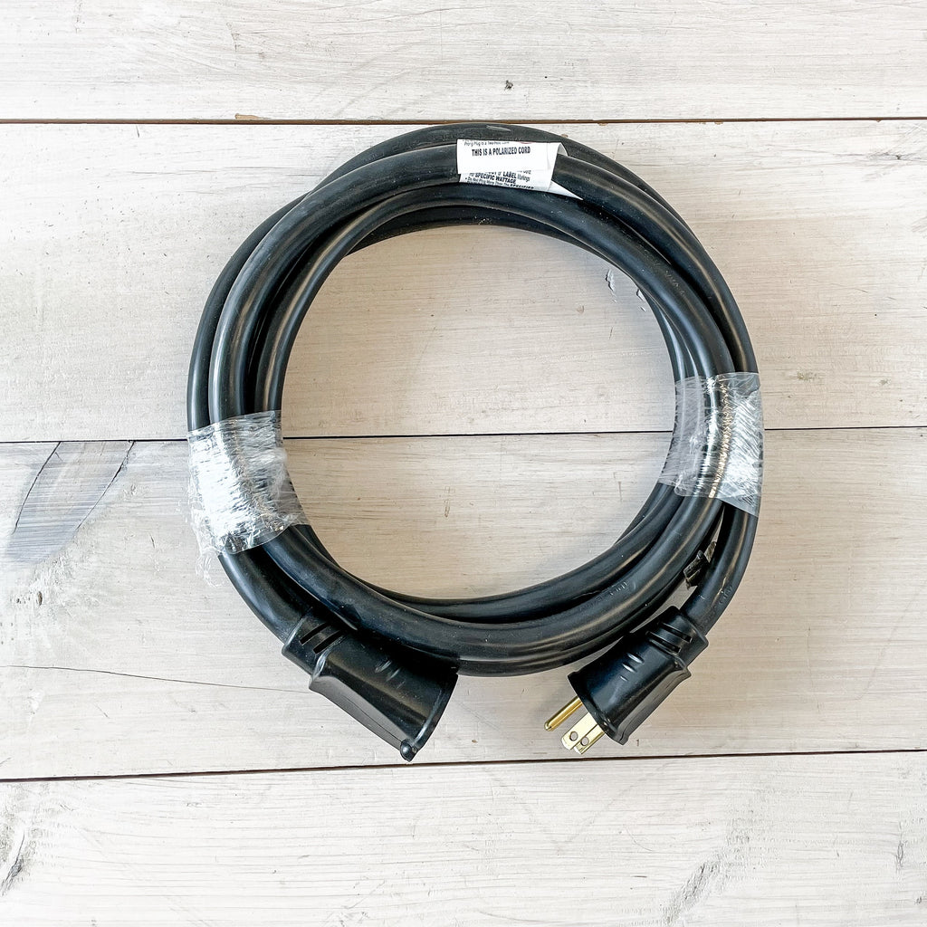 10' 10/3 Black Extension Cord with Black Ends
