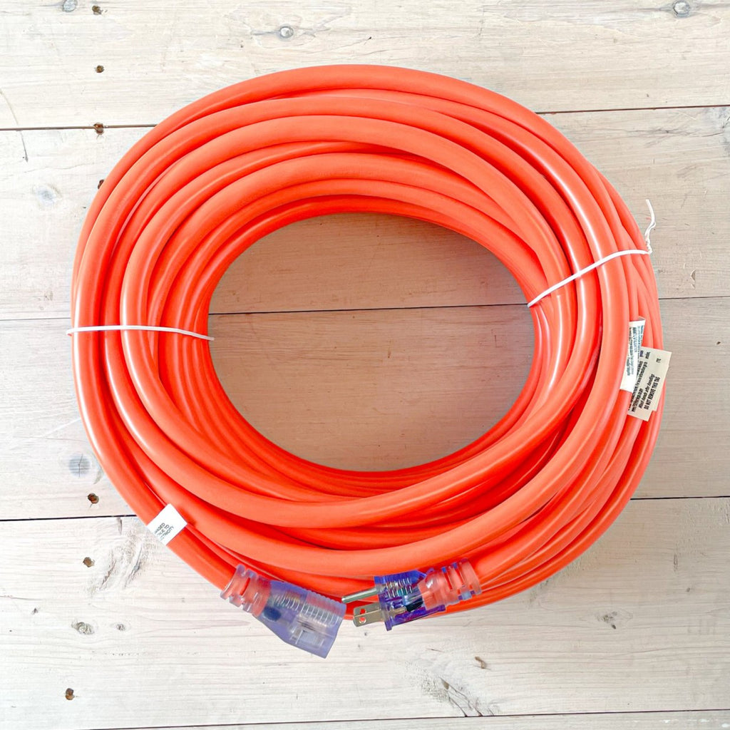 100' 10/3 Orange Extension Cord with Lighted Outlet