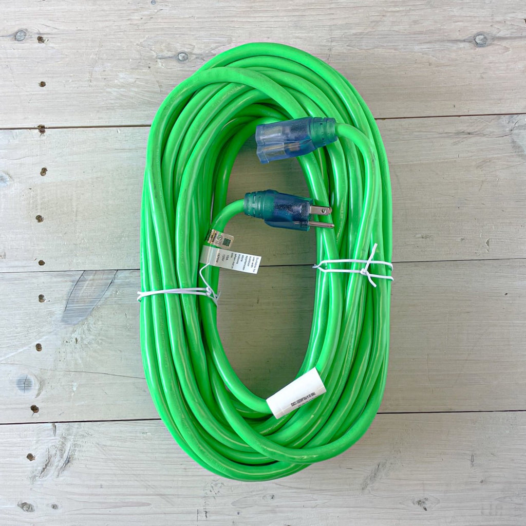 75' 12/3 Green Extension Cord with Lighted End
