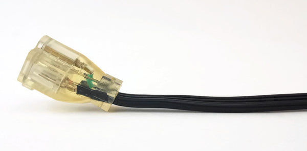 15' 14/3 Black Flat Extension Cord with Lighted End - CD Pro-Power Cords Inc - 2